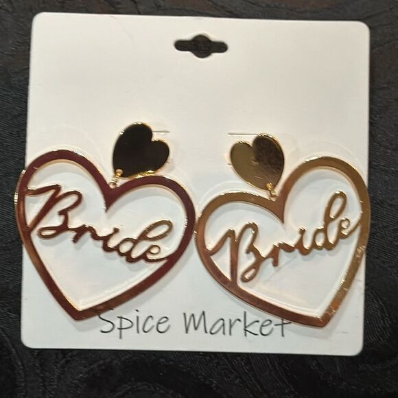 SPICE  MARKET  BRIDE HEART SHAPED EARRINGS - Picture 2 of 3